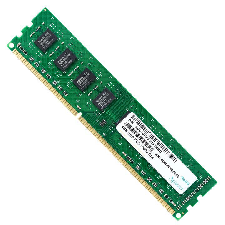 رم کامپیوتر اپیسر مدل UNB PC3-10600 CL9 DDR3 1333MHz ظرفیت 4 گیگابایت Apacer UNB PC3-10600 CL9 DDR3 1333MHz Desktop RAM 4GB